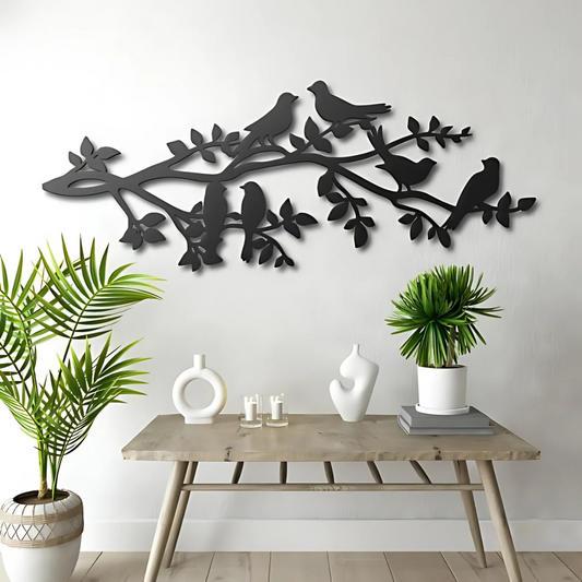 Birds On Branch Wooden Wall Decor