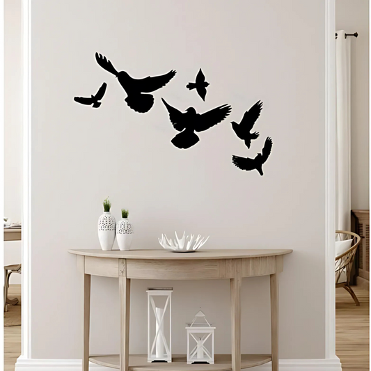 6 Wooden Birds For Wall Decoration Wooden Home Room