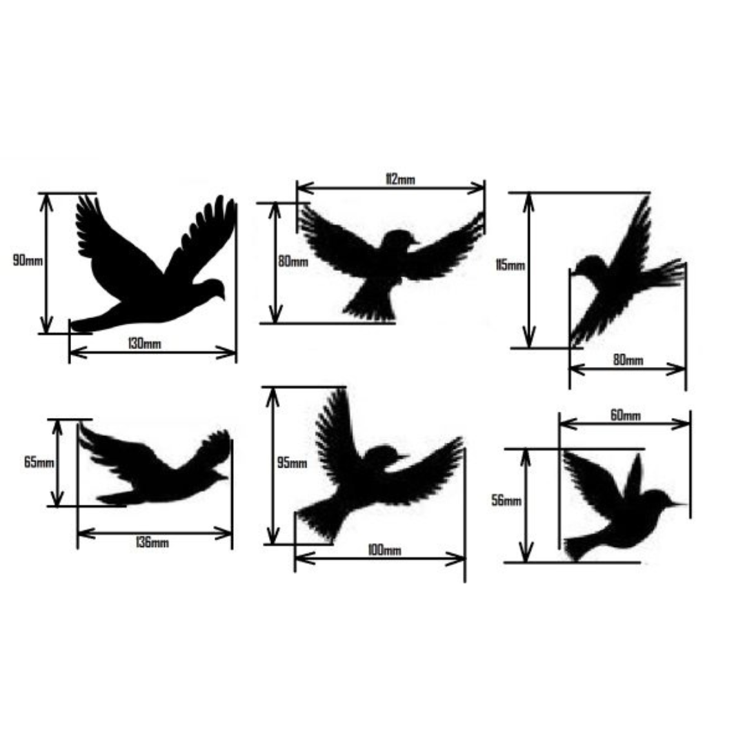 6 Wooden Birds For Wall Decoration Wooden Home Room