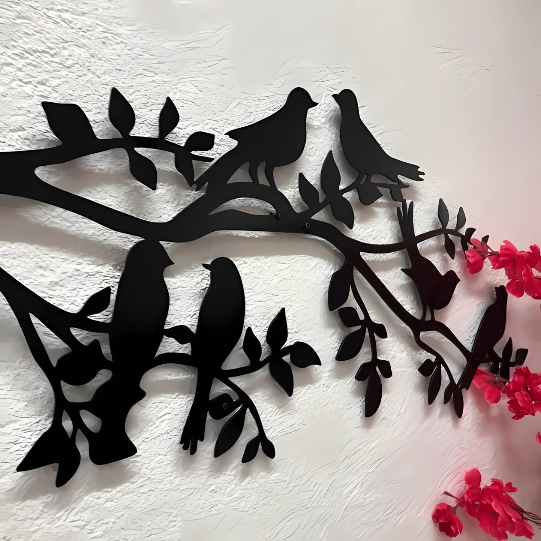 Birds On Branch Wooden Wall Decor