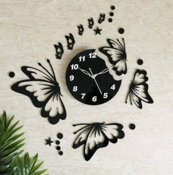 3d Wall Clock Butterfly Wooden Wall Clock