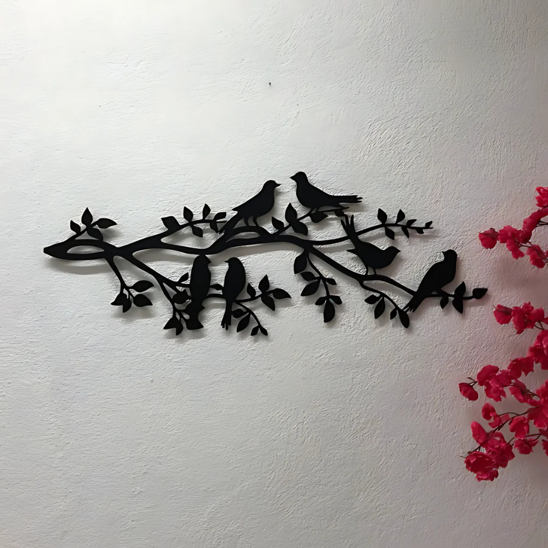 Birds On Branch Wooden Wall Decor