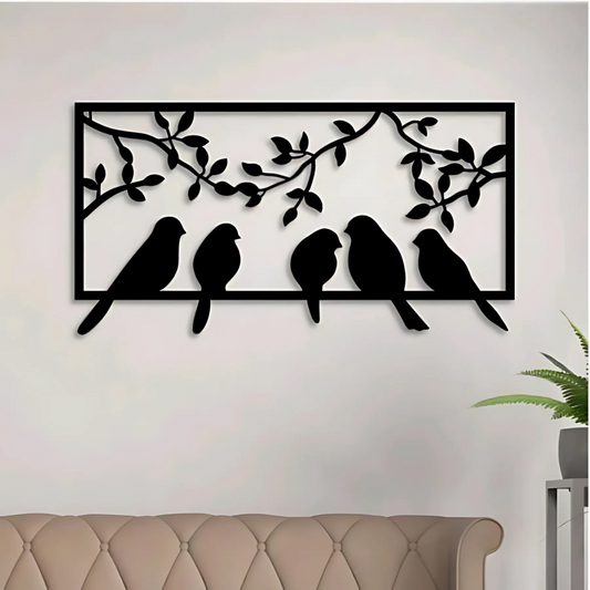 Wooden Wall Frame Birds Wall Art